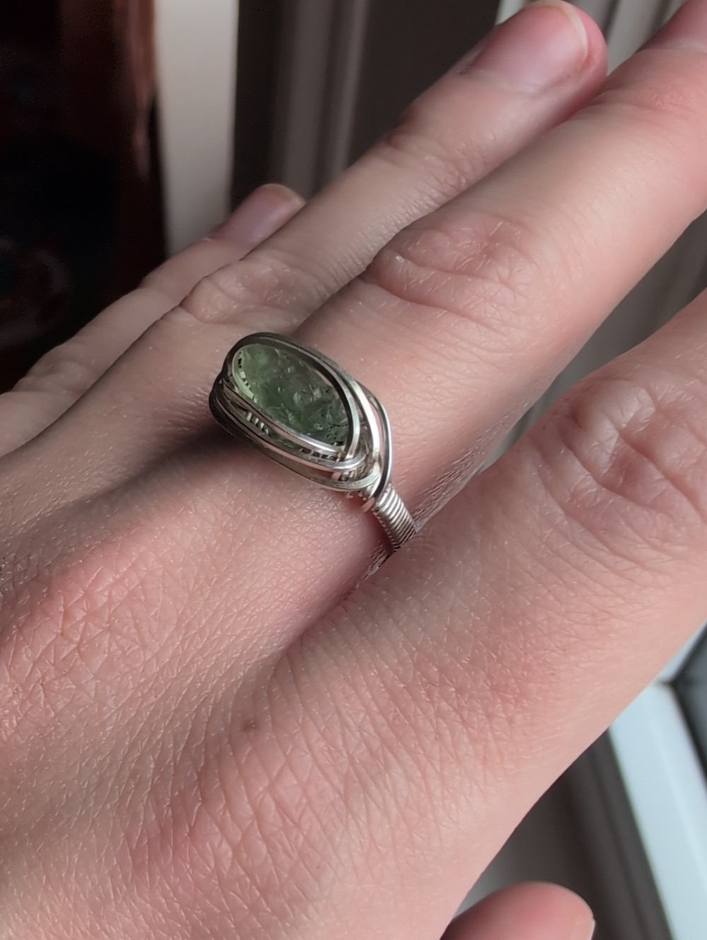 Sterling Silver Moldavite Ring